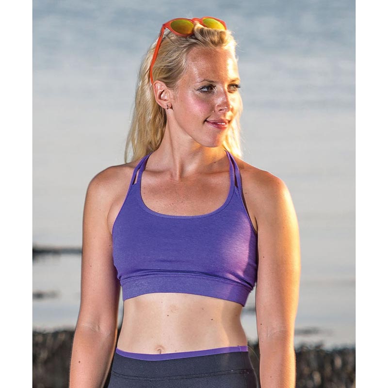Women's fitness crop top - Hot Coral XXS
